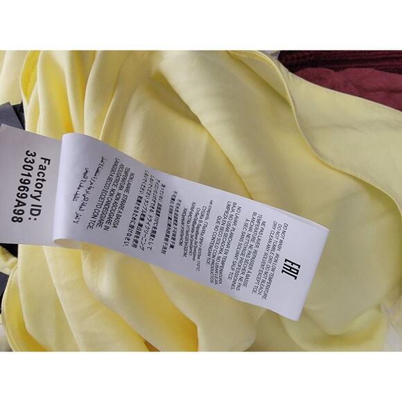 Bcbg Max Azria Iris Yellow Slip Maxi Dress Sz Small EU 40 V Neck Long Nwt - Picture 13 of 13
